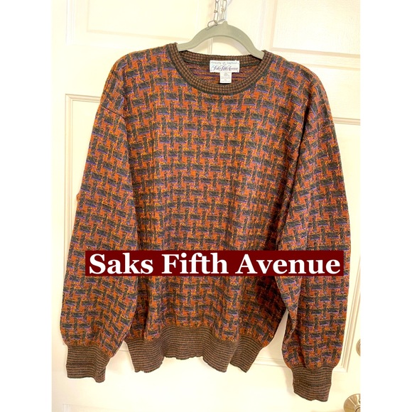Saks Fifth Avenue Fine Wool Sweater Sz XL - Picture 1 of 9